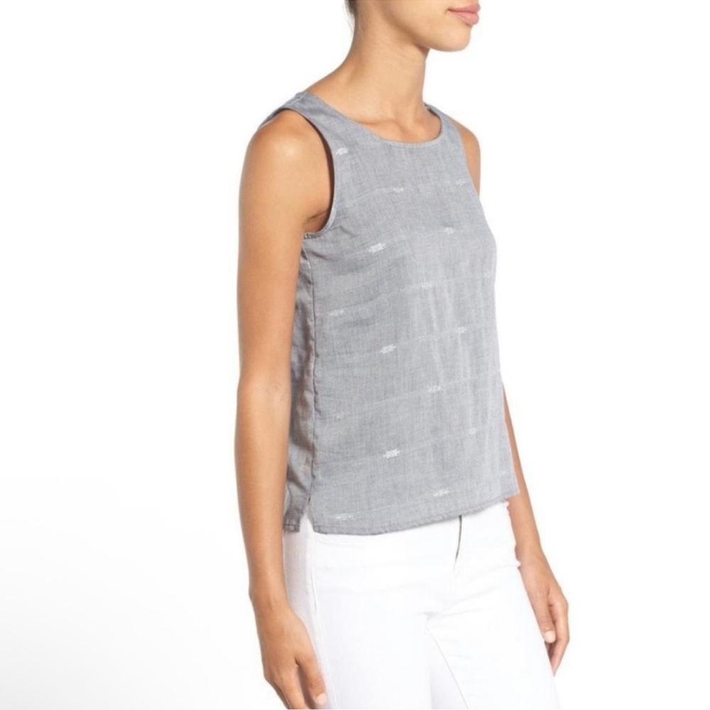 Eileen Fisher Women’s Nomadic Stripe Round Neck Cotton Shell Top Sz S - Picture 2 of 8